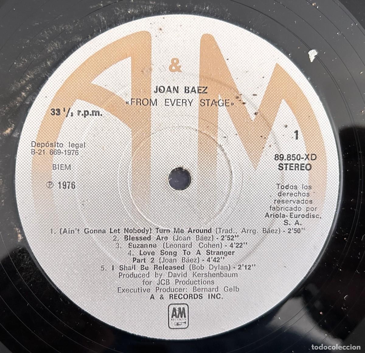 Discos de vinilo: Joan Baez &lrm;&ndash; From Every Stage. Estado. Vg. 1976 - Foto 1