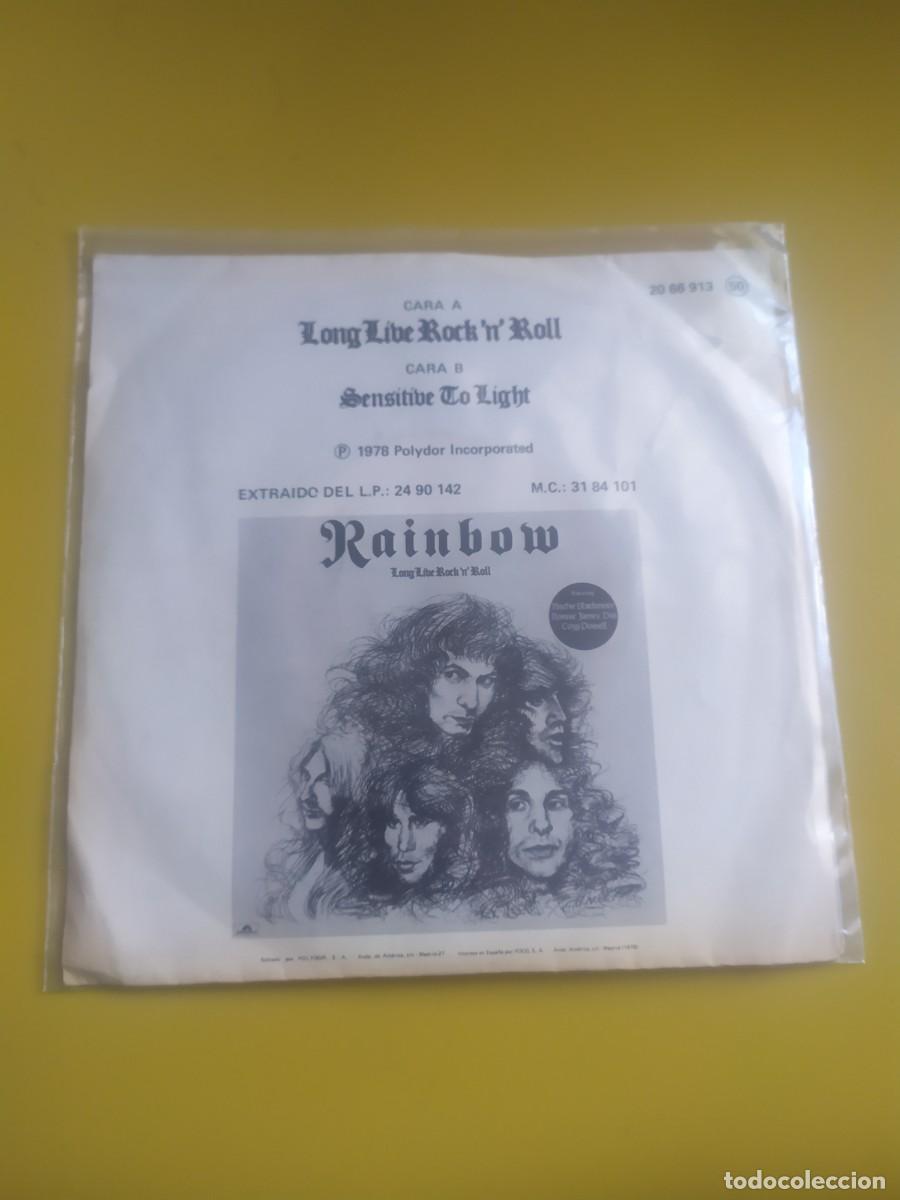 Discos de vinilo: Rainbow - Long live RocknRoll / Sensitive to light 1978 - Foto 2