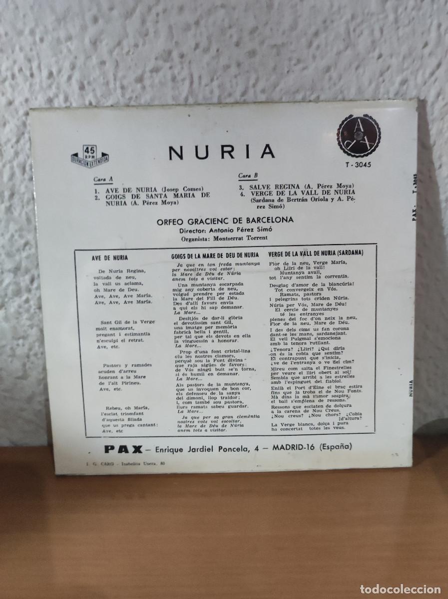 Discos de vinilo: Orfe&oacute; Gracienc &ndash; Nuria - Foto 2