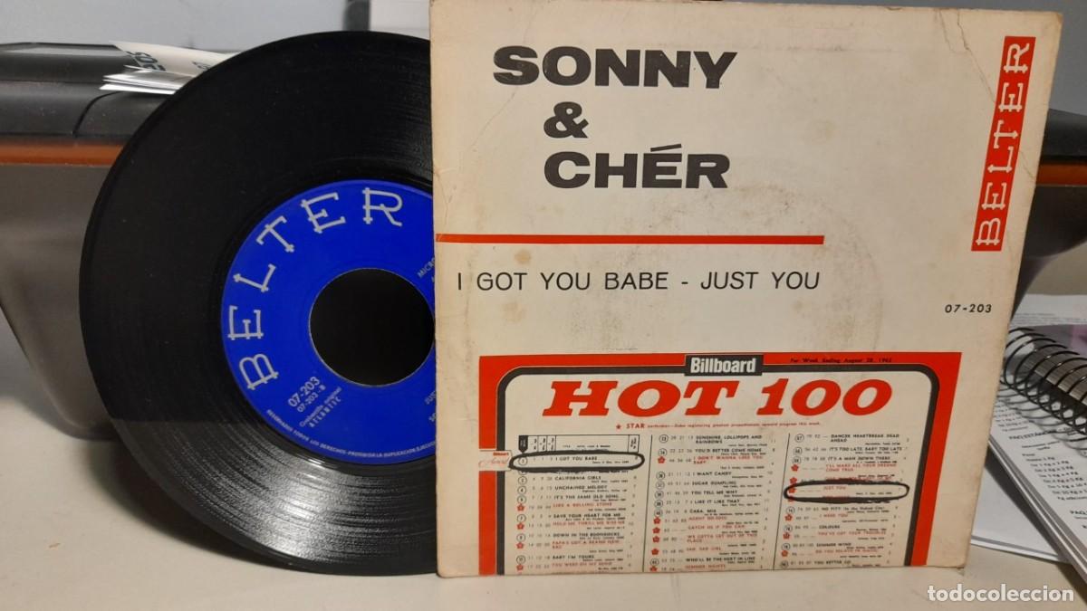 Discos de vinilo: SG SONNY & CHER : I GOT YOU BABE - Foto 2