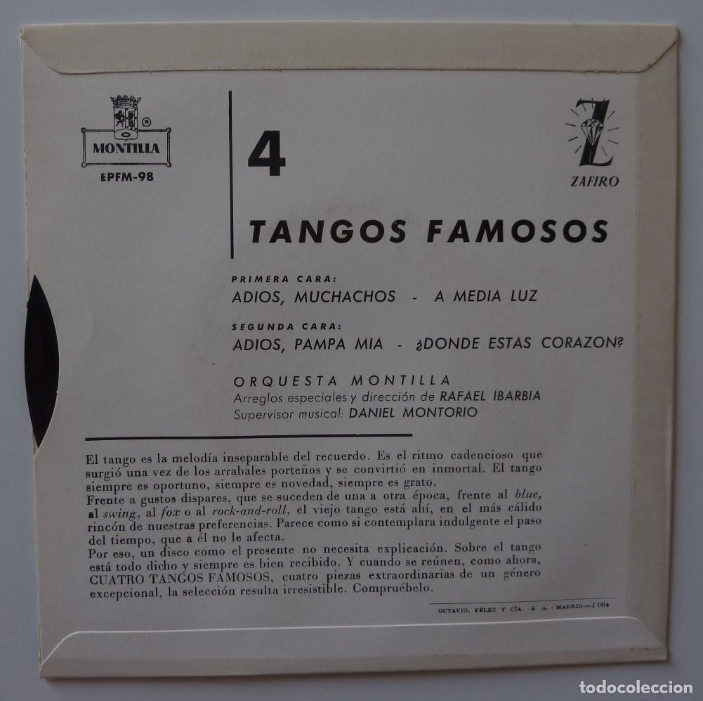 Discos de vinilo: ORQUESTA MONTILLA // ADIOS MUCHACHO+3 // 1959 // EP - Foto 2