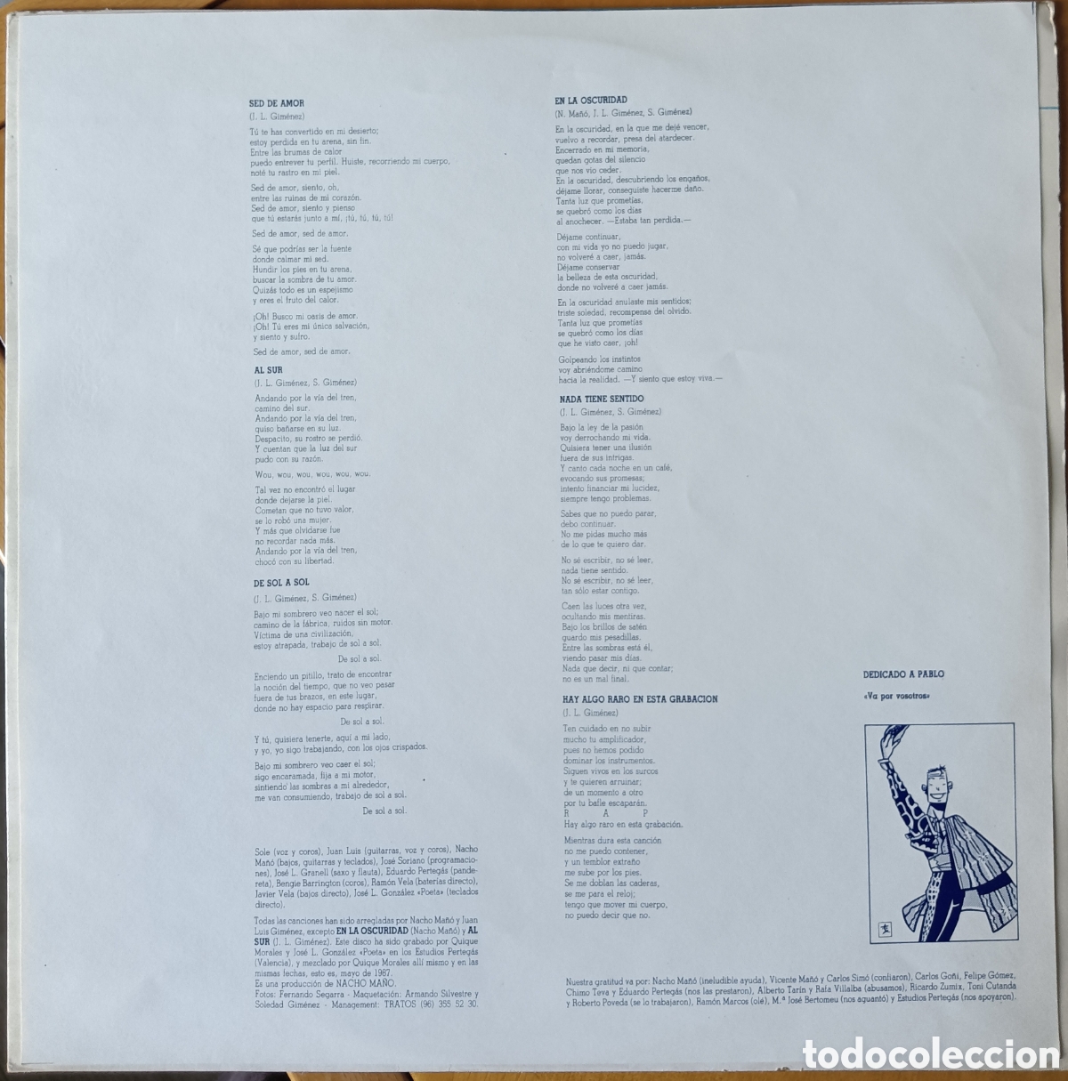 Discos de vinilo: Presuntos Implicados - De sol a sol, 1987 - Foto 3