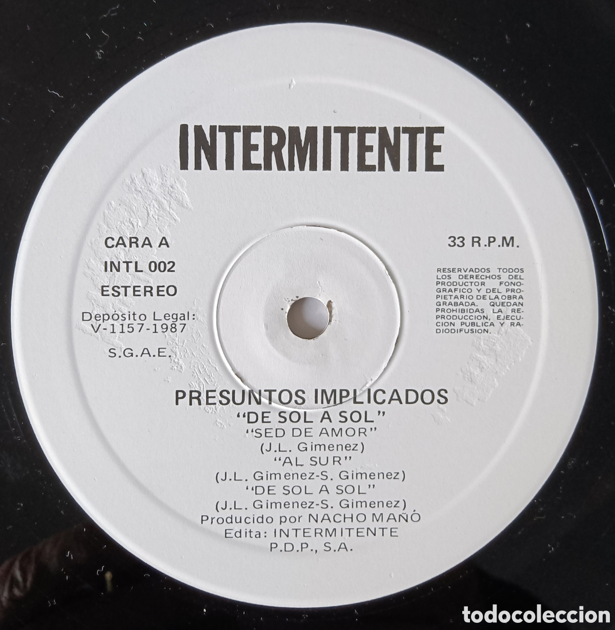 Discos de vinilo: Presuntos Implicados - De sol a sol, 1987 - Foto 4