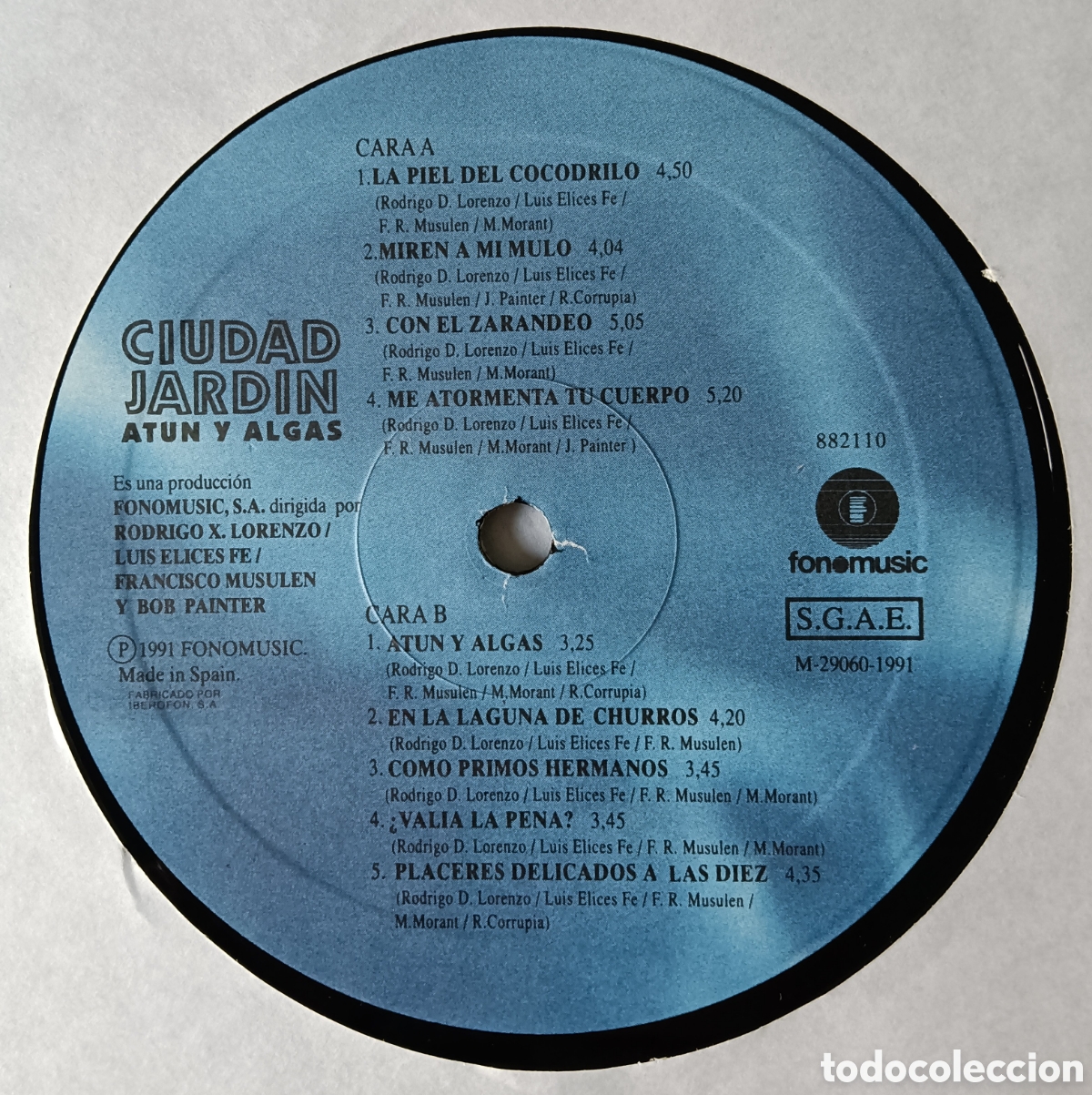 Discos de vinilo: Ciudad Jard&iacute;n, 1991 - At&uacute;n y Algas - Foto 3