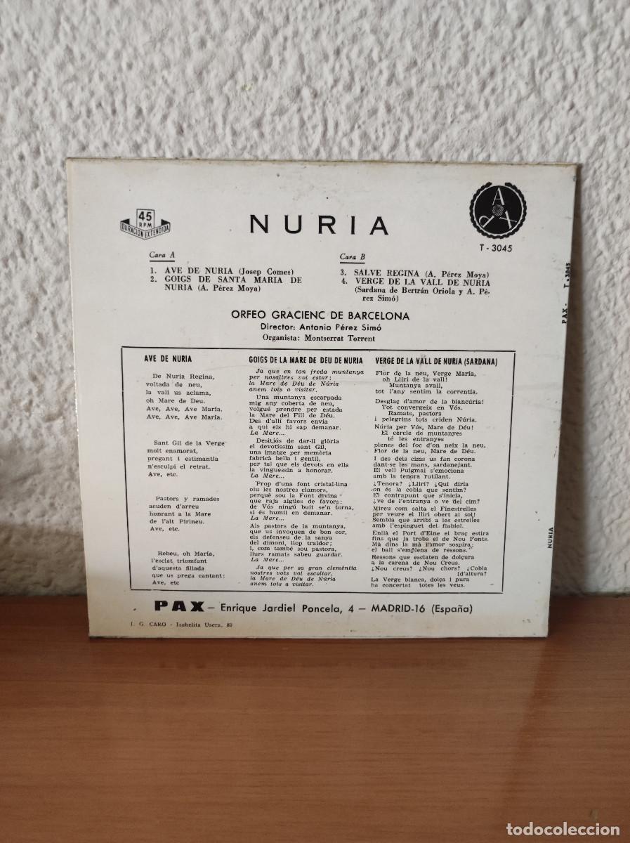Discos de vinilo: Orfe&oacute; Gracienc &ndash; Nuria - Foto 2