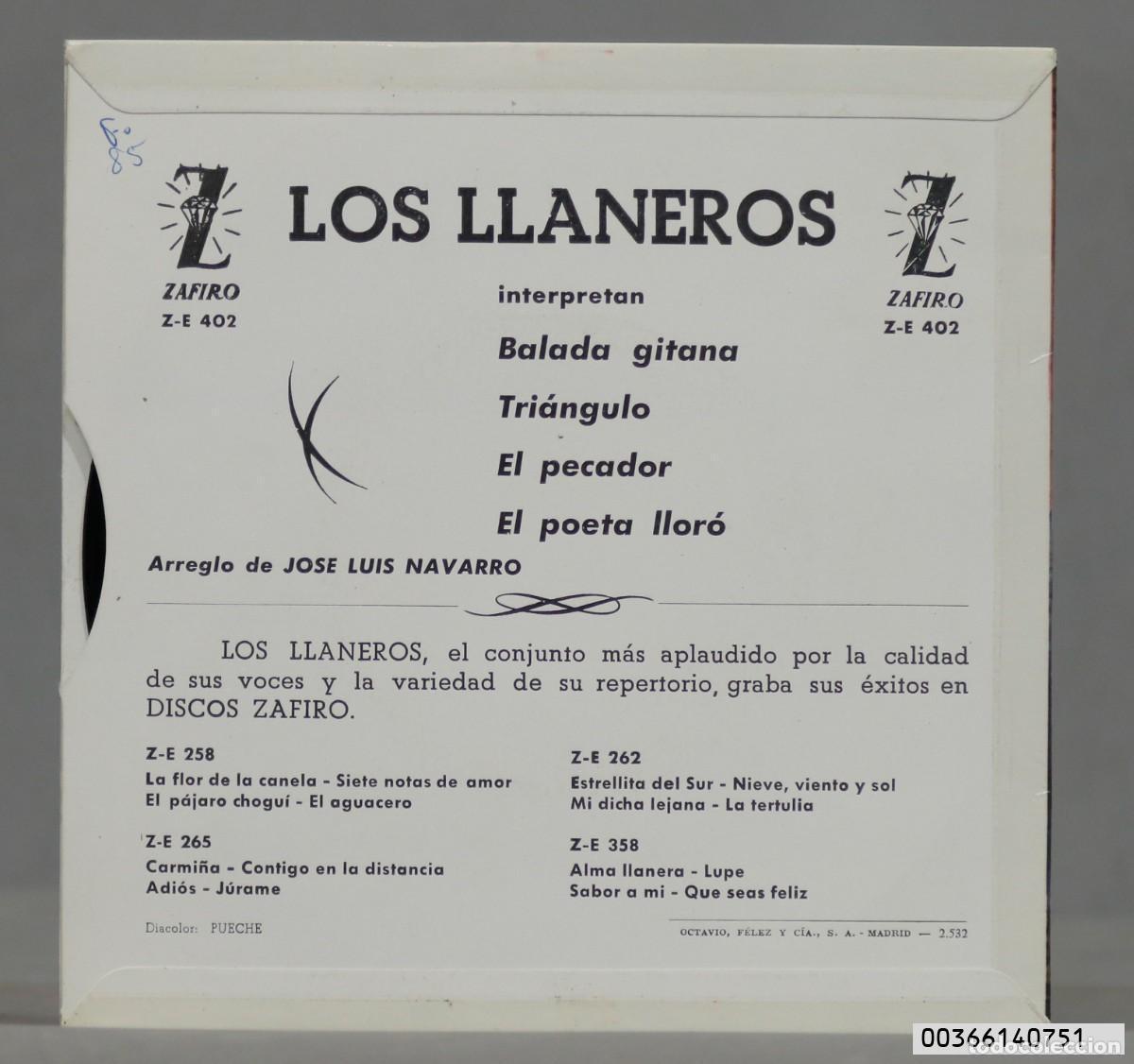 Discos de vinilo: EP. Los Llaneros &ndash; Los Llaneros - Foto 2