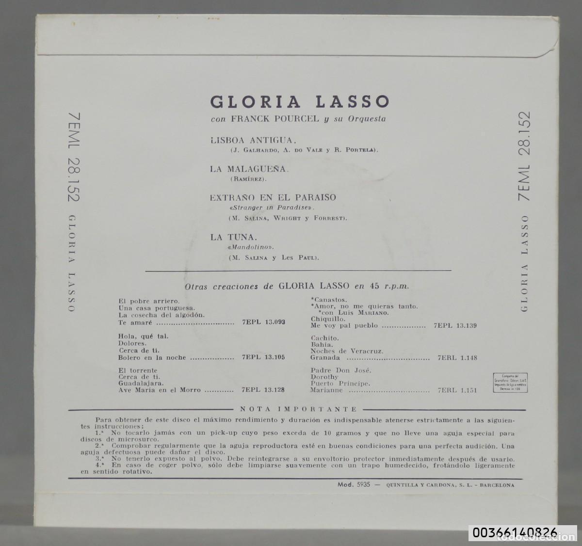 Discos de vinilo: EP. Gloria Lasso 1 - Foto 2