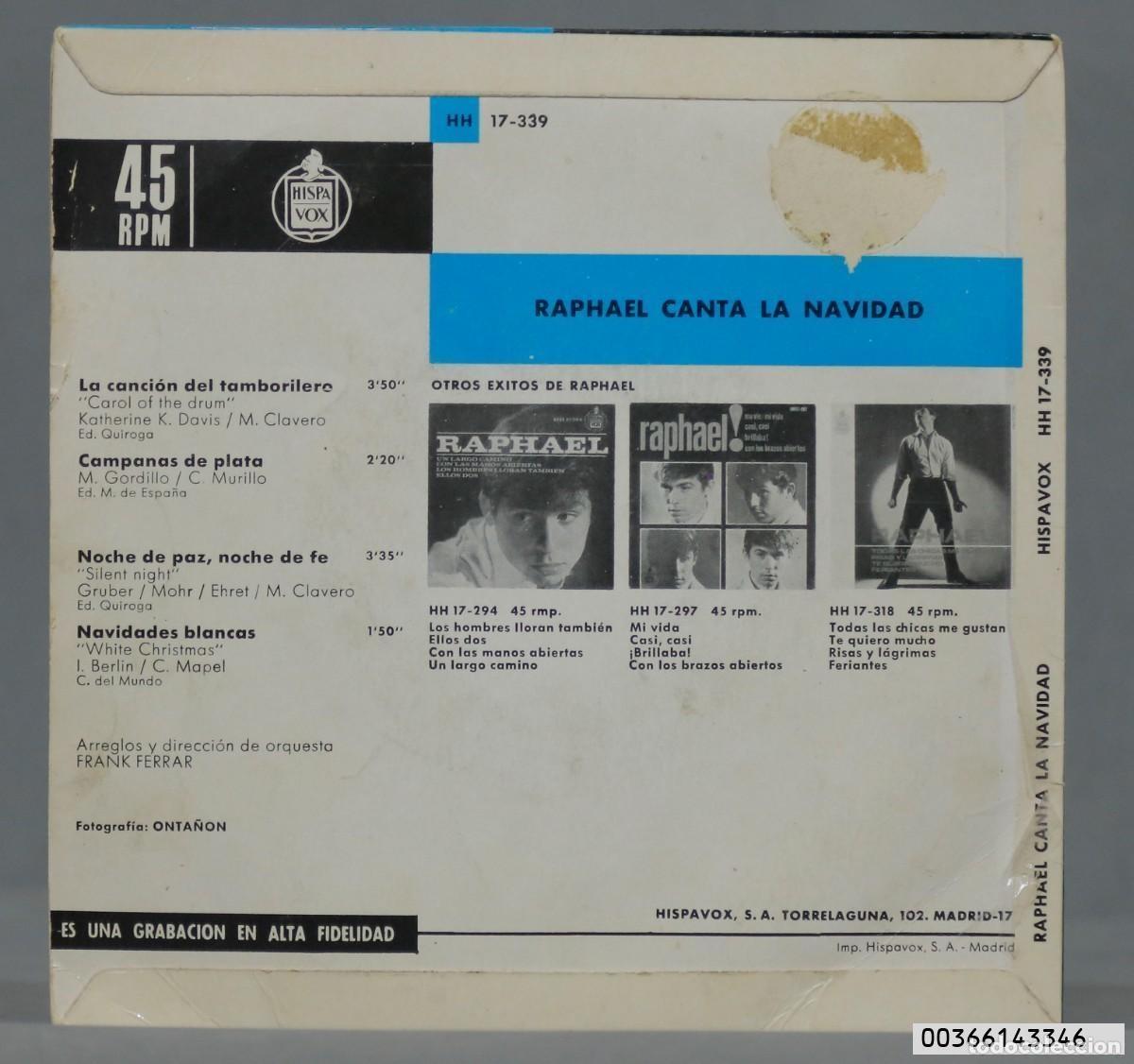 Discos de vinilo: EP. Raphael Canta La Navidad - Foto 2
