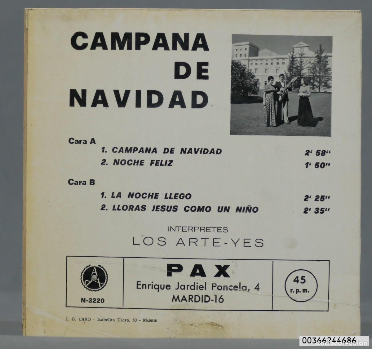 Discos de vinilo: EP. CAMPANA DE NAVIDAD. LOS ARTE-YES - Foto 2