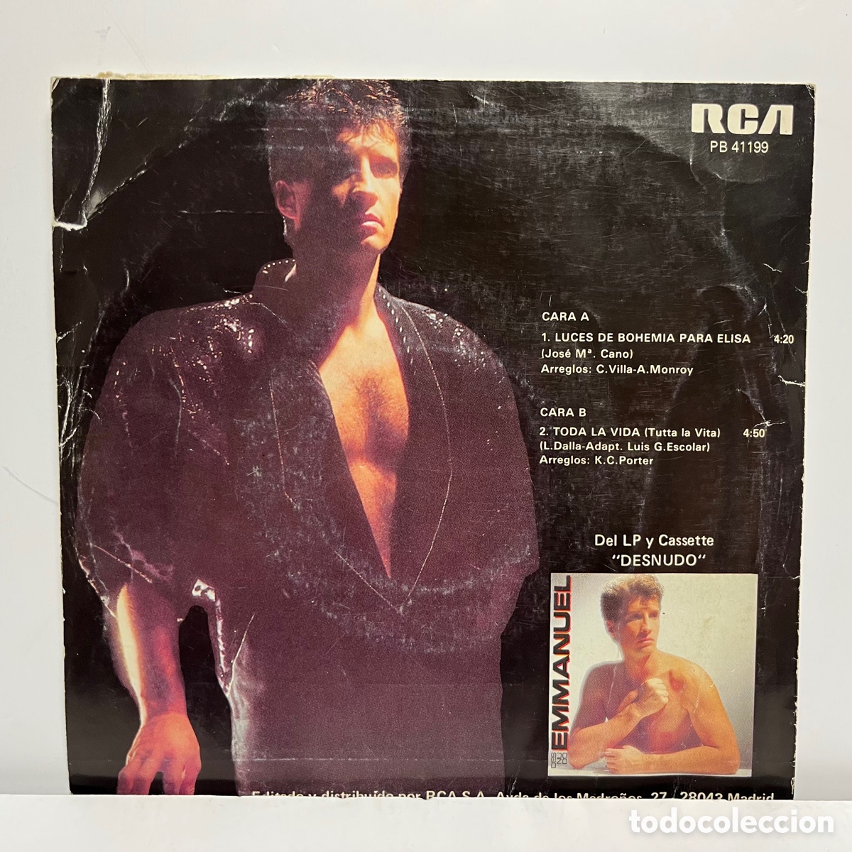 Discos de vinilo: Emmanuel - Luces De Bohemia Para Elisa (7&rdquo;, Single) - Foto 2