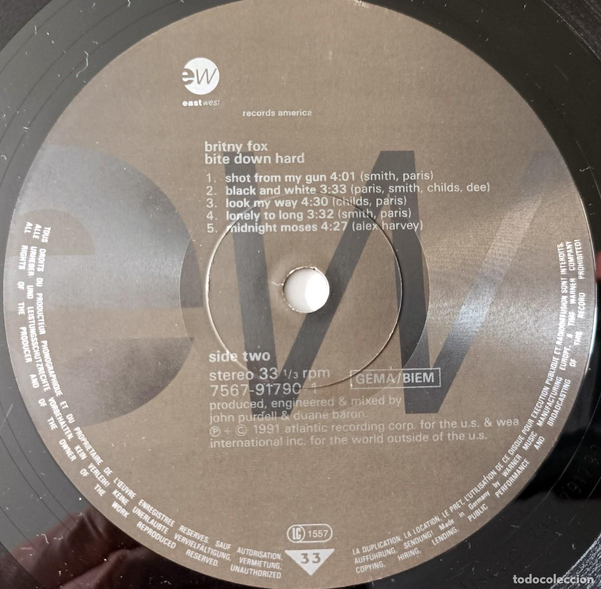 Discos de vinilo: LP BRITNY FOX - BITE DOWN HARD - Foto 7