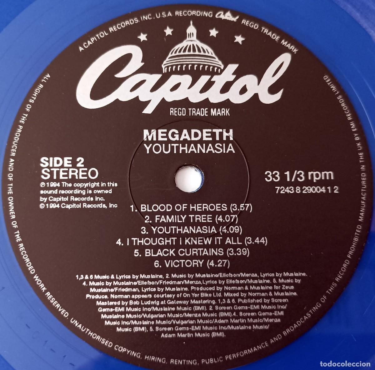 Discos de vinilo: LP MEGADETH - YOUTHANASIA - Foto 9