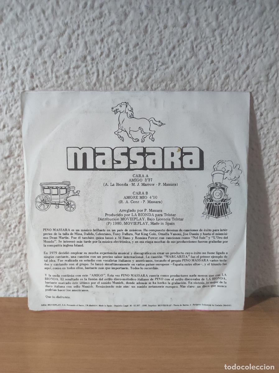 Discos de vinilo: Massara &ndash; Amigo / Amore Mio - Foto 2