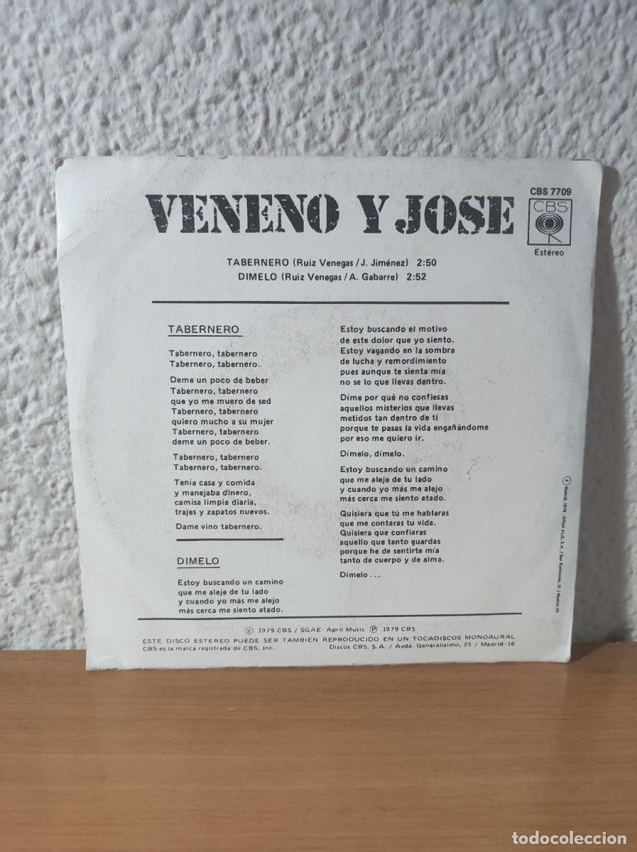 Discos de vinilo: Veneno Y Jose &ndash; Tabernero / Dimelo - Foto 2