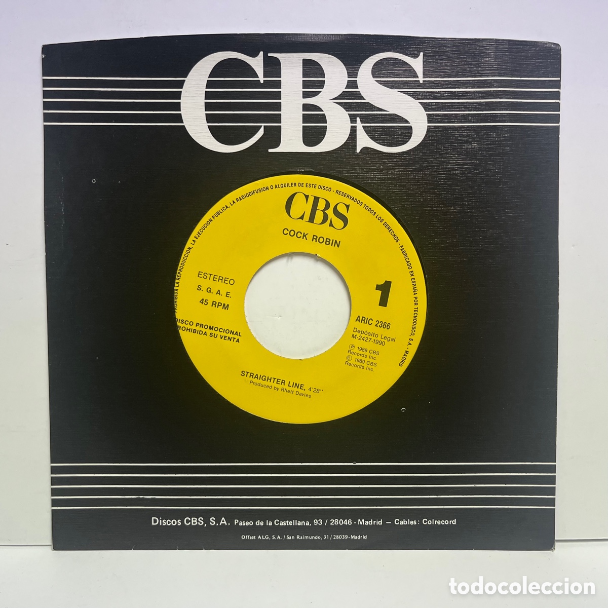Discos de vinilo: Cock Robin - Straighter Line (7&rdquo;, Promo) - Foto 1
