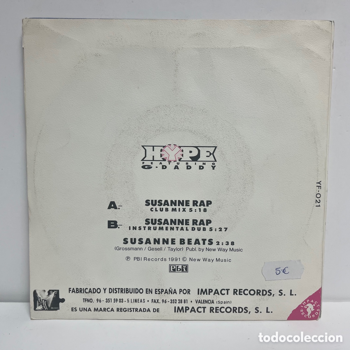 Discos de vinilo: Hype Featuring G. Daddy - Susanne Rap (7&rdquo;, Single) - Foto 2