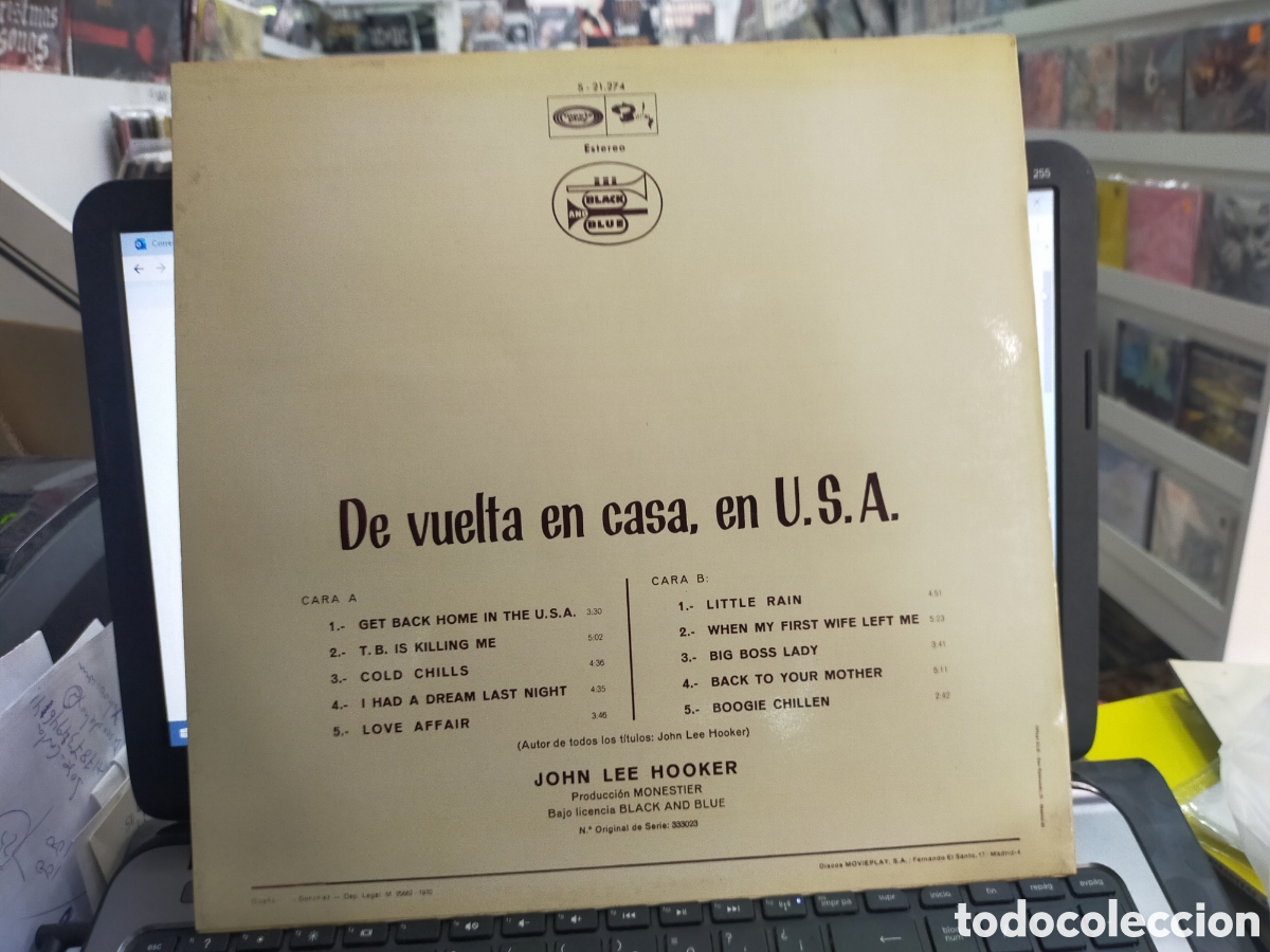Discos de vinilo: John Lee hooker LP de vuelta en casa en u.s.a. 1970 - Foto 2