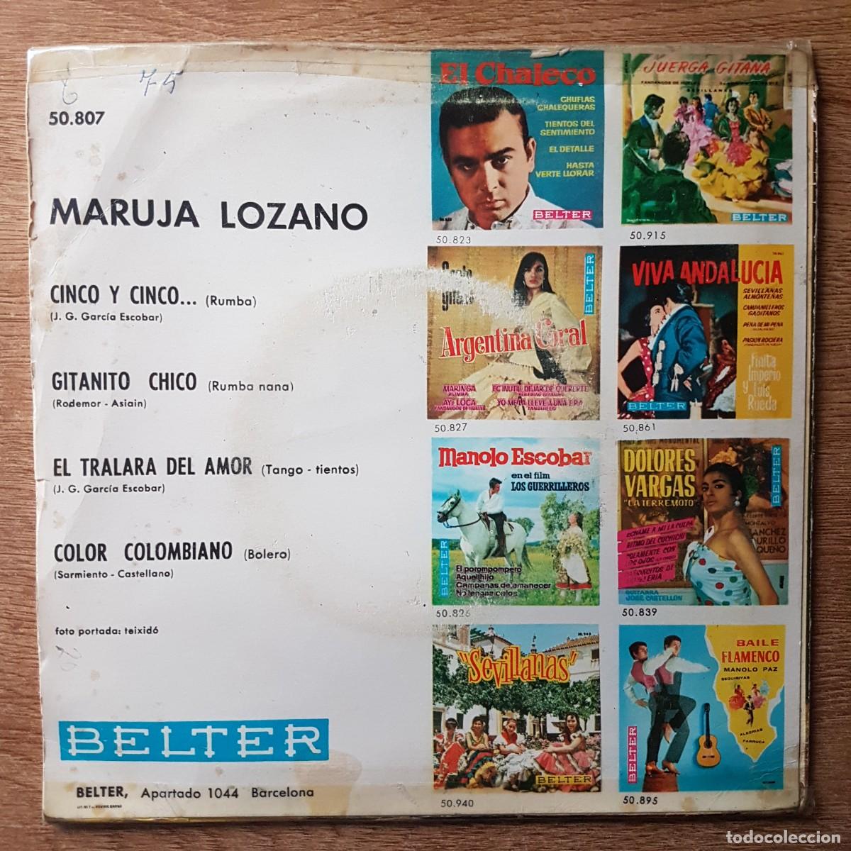 Discos de vinilo: DISCO EP MARUJA LOZANO. CINCO Y CINCO. BELTER - Foto 2