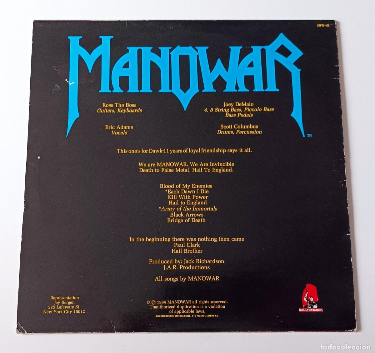 Discos de vinilo: LP MANOWAR - HAIL TO ENGLAND - Foto 2