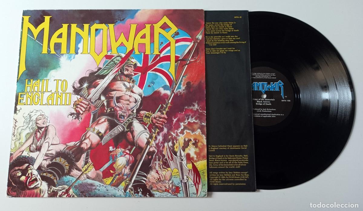 Discos de vinilo: LP MANOWAR - HAIL TO ENGLAND - Foto 3