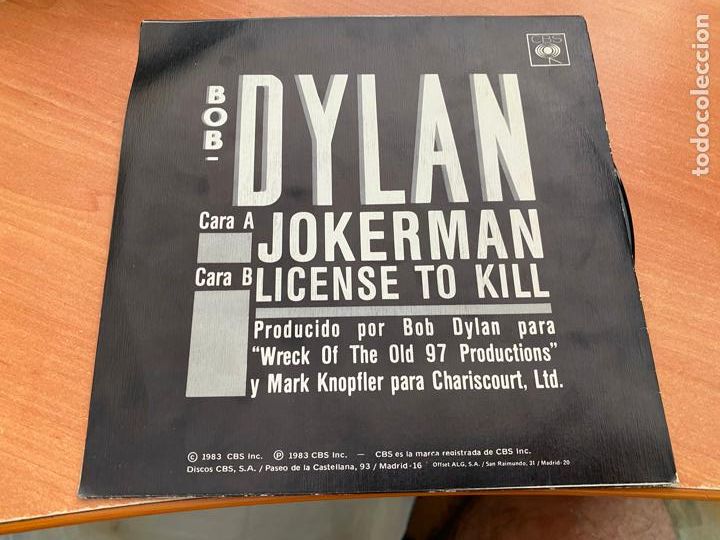 Discos de vinilo: BOB DYLAN (JOKERMAN) SINGLE ESPA&Ntilde;A 1983 PROMO (EPI1) - Foto 3