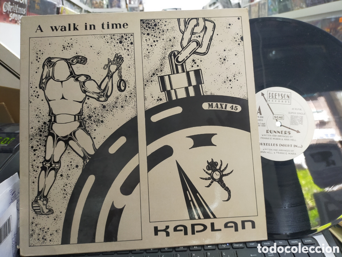 Discos de vinilo: Kaplan maxi a walk in time Espa&ntilde;a 1988 - Foto 1