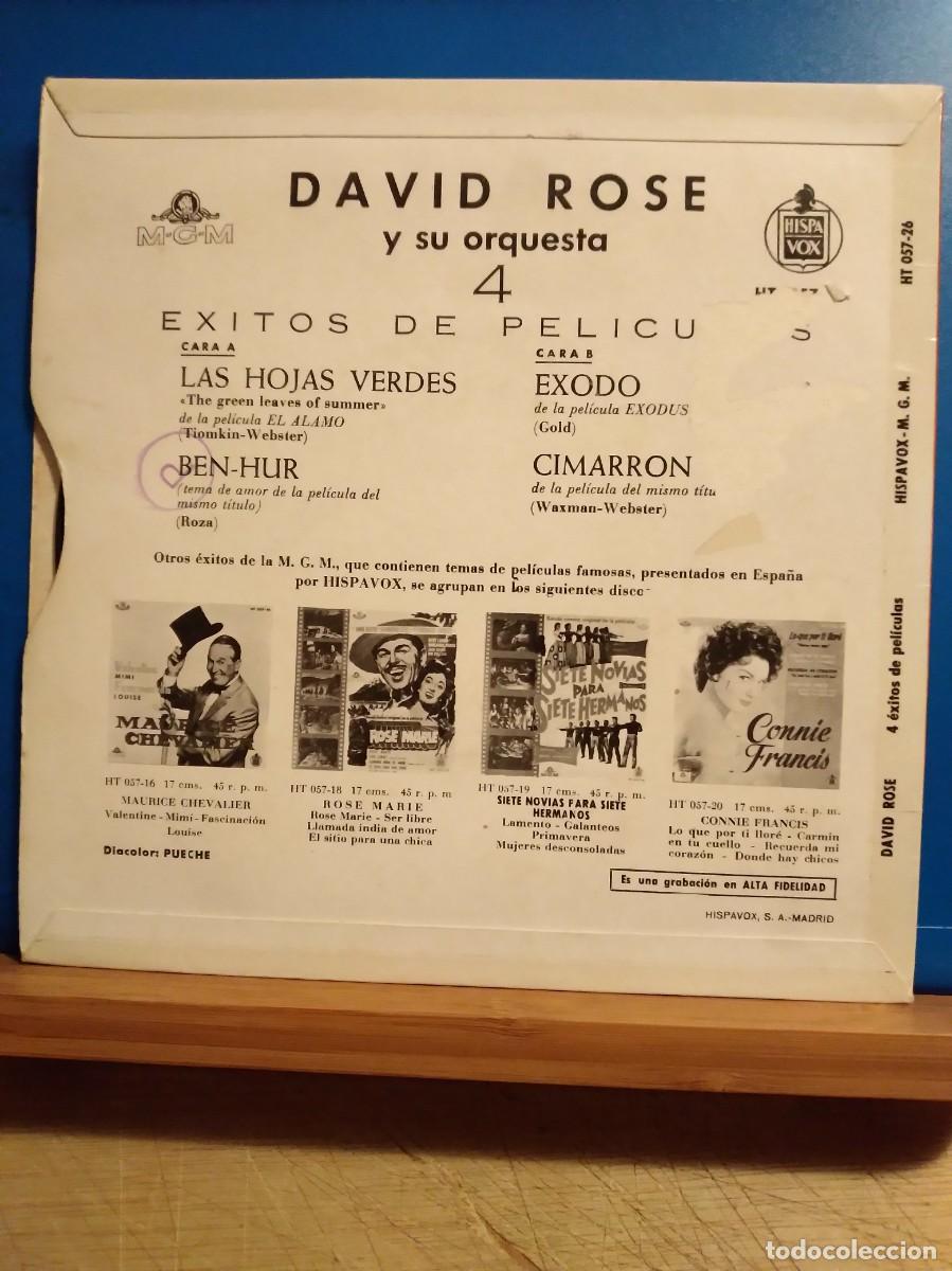 Discos de vinilo: EP David Rose El &Aacute;lamo Exodus Ben-Hur Cimarron - Foto 2