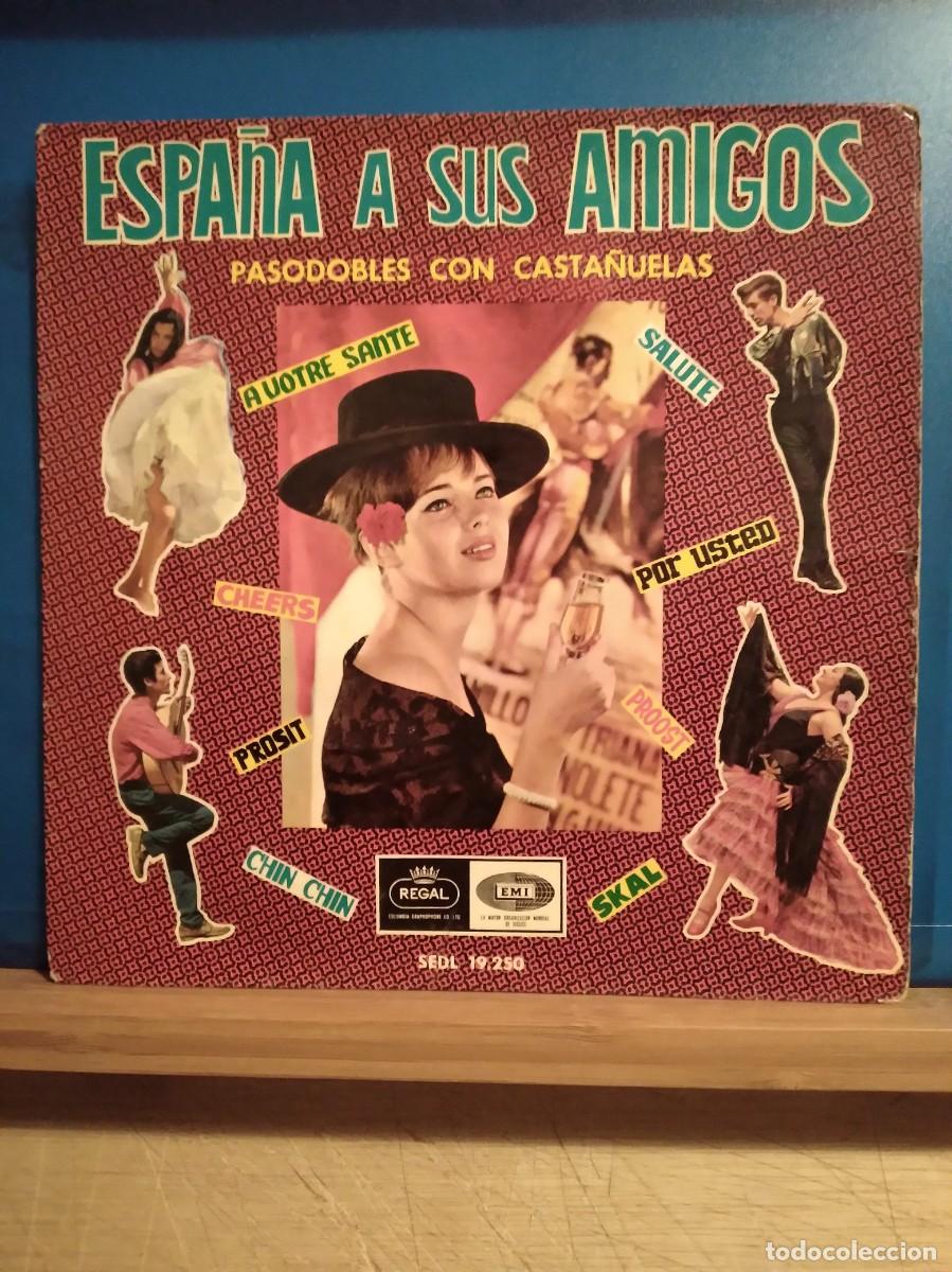 Discos de vinil: ESPA&Ntilde;A A SUS AMIGOS (PASODOBLES CON CASTA&Ntilde;UELAS) / ISLAS CANARIAS + 3 (EP 1960)