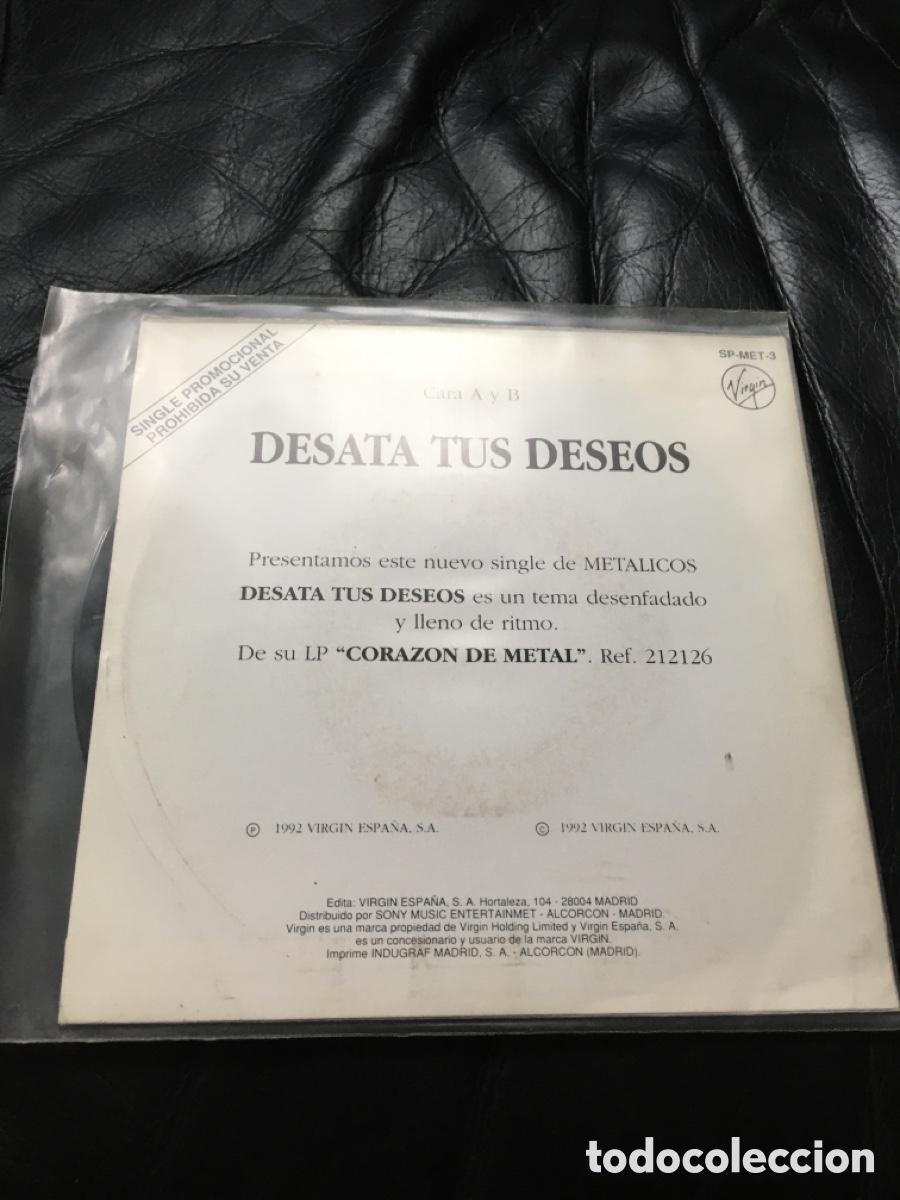 Discos de vinilo: Met&aacute;licos - Desata tus deseos Single - Foto 2