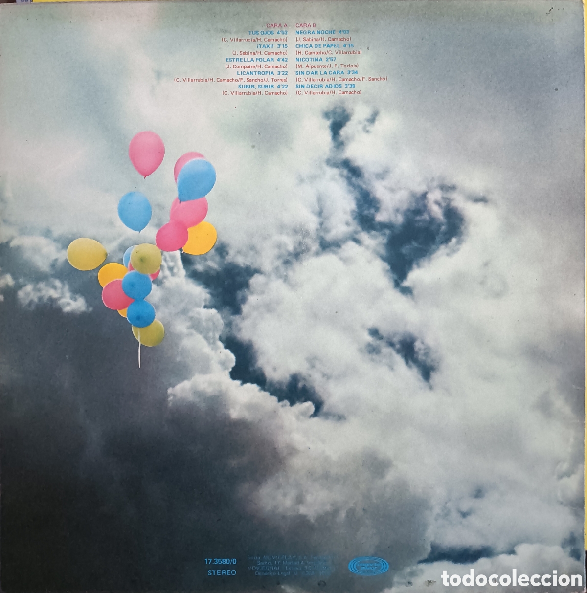 Discos de vinilo: Hilario Camacho, 1983 - Subir subir - Foto 2