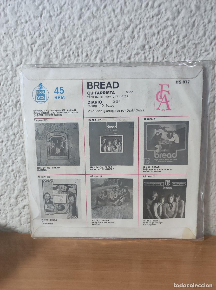 Discos de vinilo: Bread &ndash; Guitarrista / Diario - Foto 2