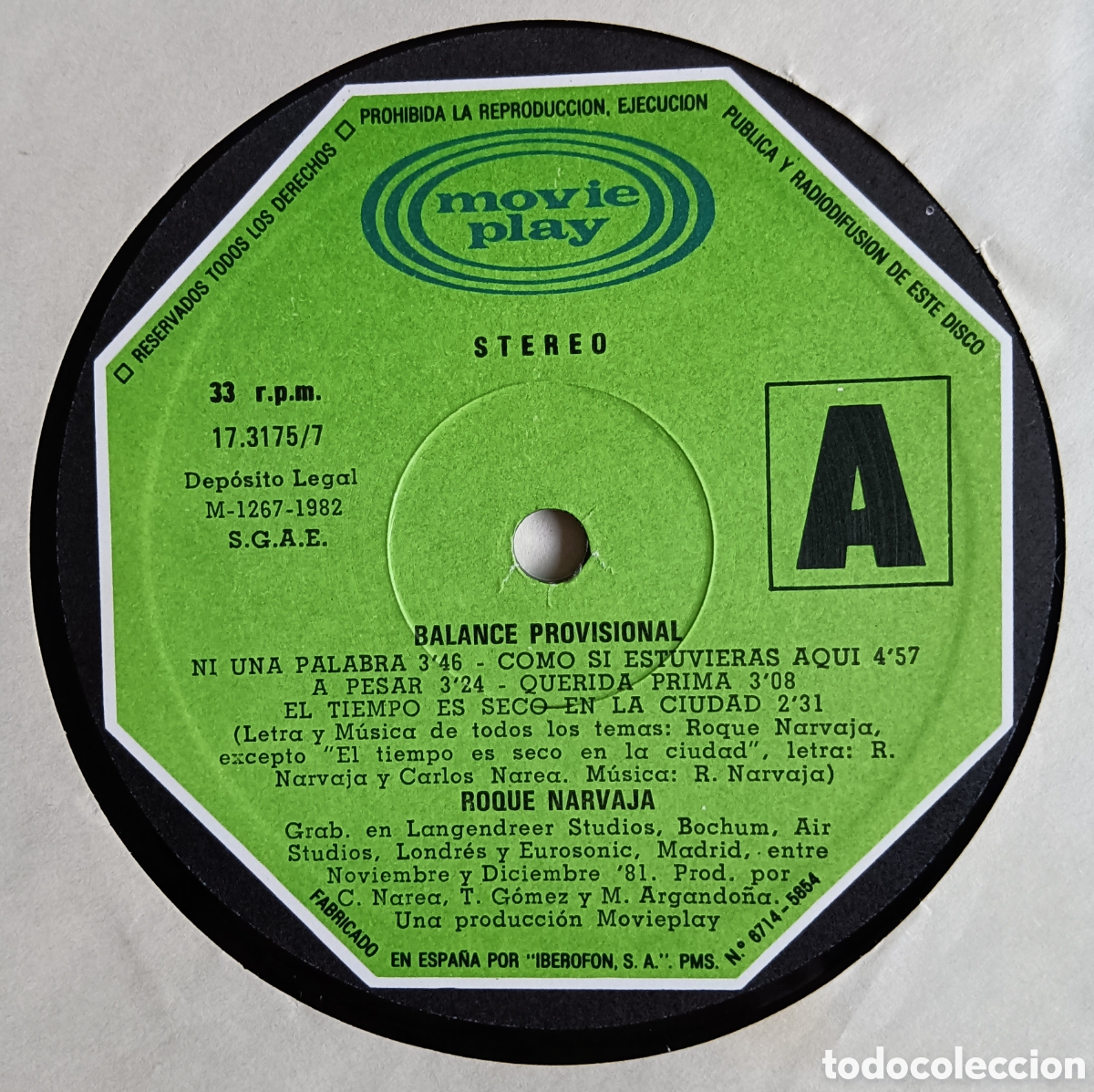 Discos de vinilo: Roque Narvaja - Balance Provisional, 1982 - Foto 4