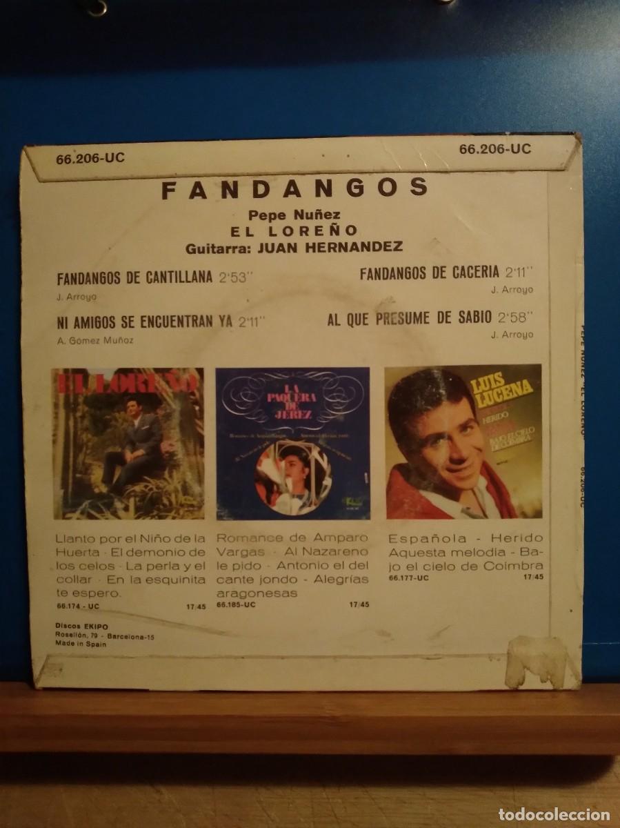 Discos de vinilo: Fandangos Pepe Nu&ntilde;ez &rdquo;El Loreno&rdquo; Ep - Foto 2