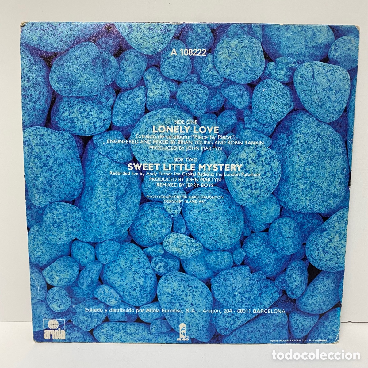 Discos de vinilo: John Martyn - Lonely Love (7&rdquo;, Single, Promo) - Foto 2