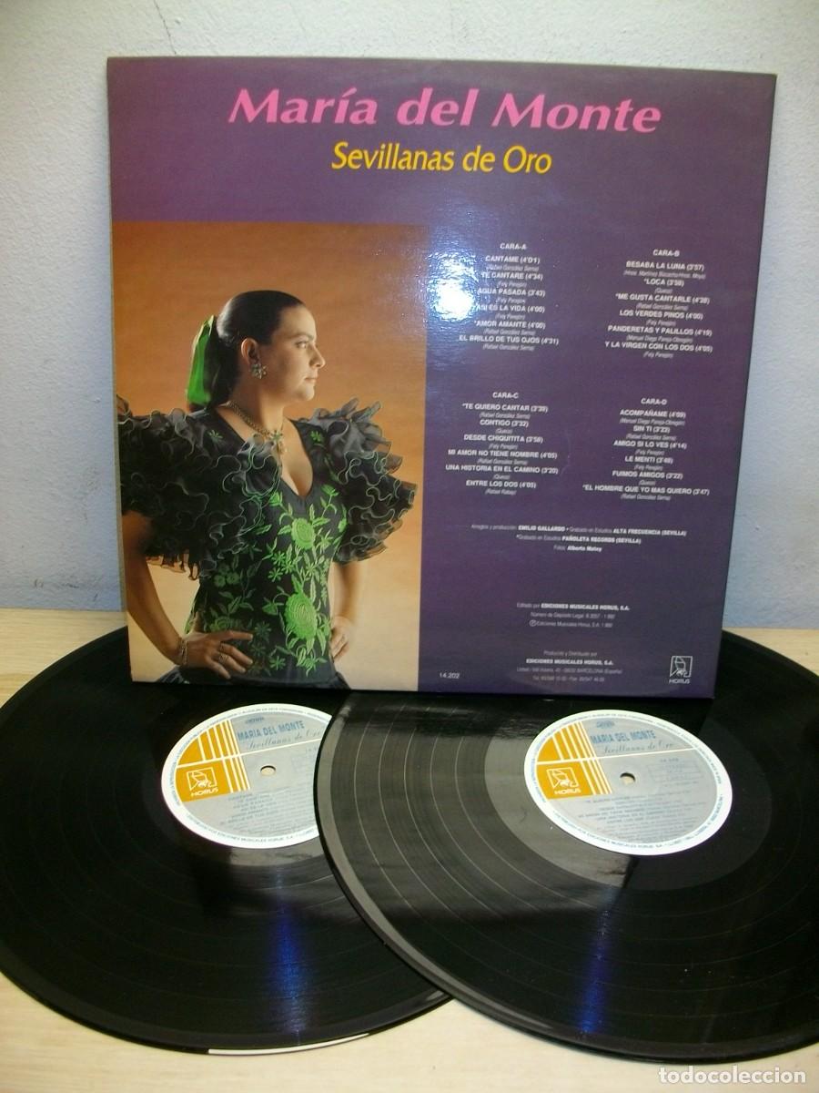 Discos de vinilo: MARIA Del Monte SEVILLANAS DE ORO DOBLE LP - Foto 2