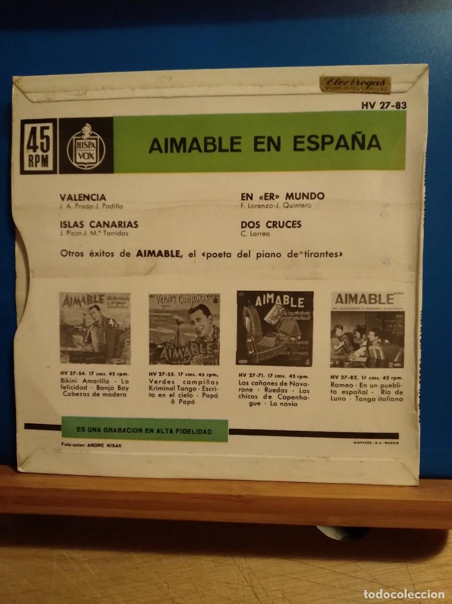 Discos de vinilo: Aimable en Espa&ntilde;a Valencia- Islas Canarias -Dos Cruces - Foto 2