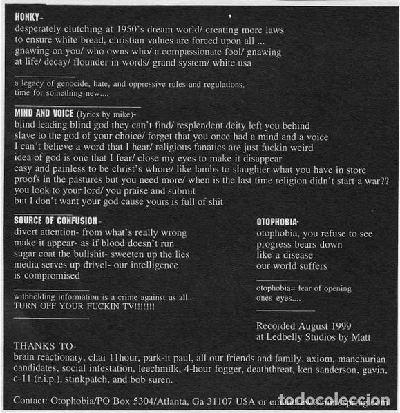 Discos de vinilo: Otophobia &ndash; Source Of Confusion - Foto 5