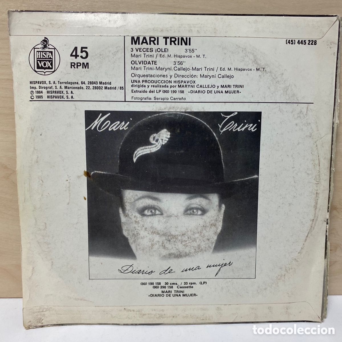 Discos de vinilo: Mari Trini - 3 Veces &iexcl;Ole! (7&rdquo;, Single) - Foto 2