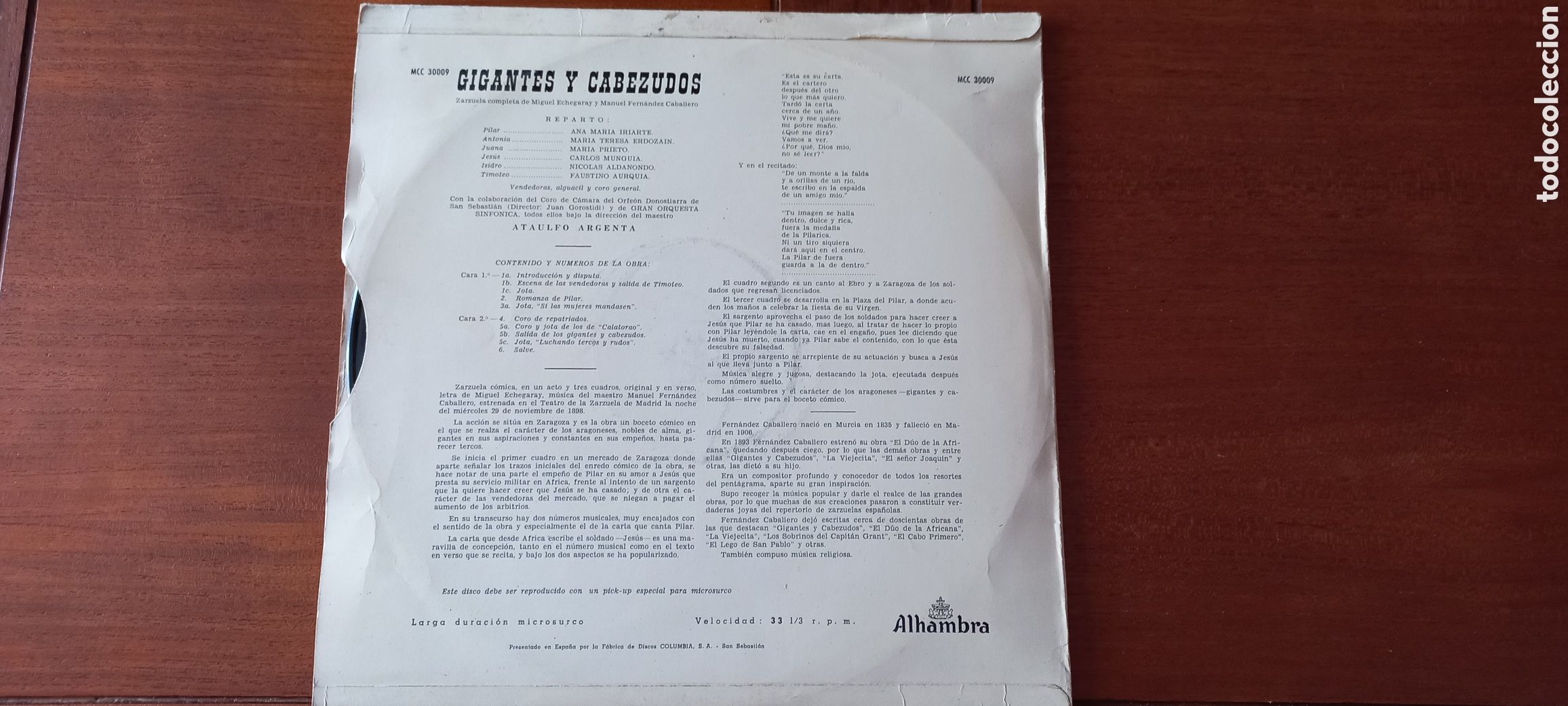 Discos de vinilo: Gigantes y Cabezudos LP Alhambra - Foto 2