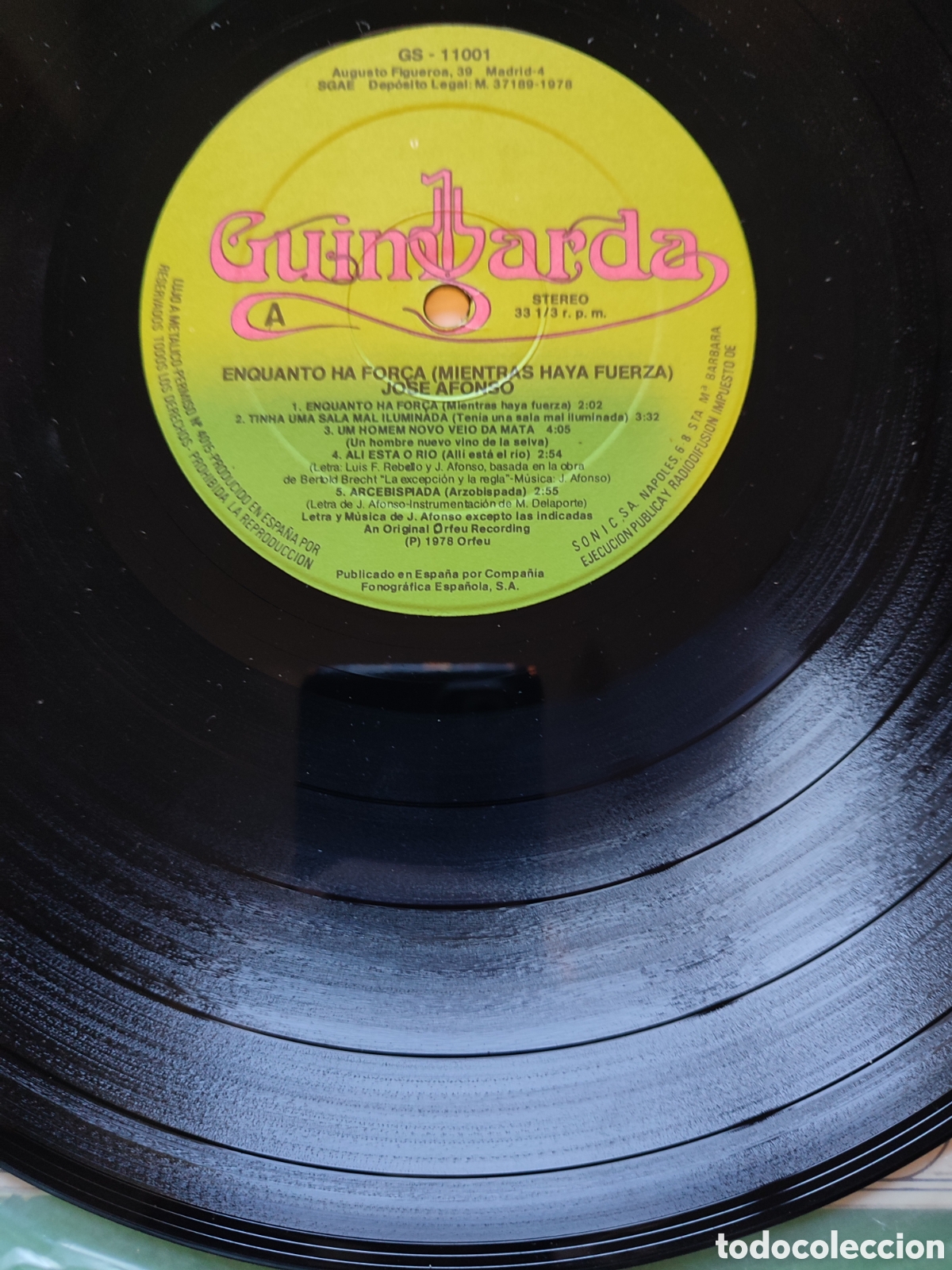 Discos de vinilo: Jos&eacute; Afonso - Encuanto ha forca - Foto 4