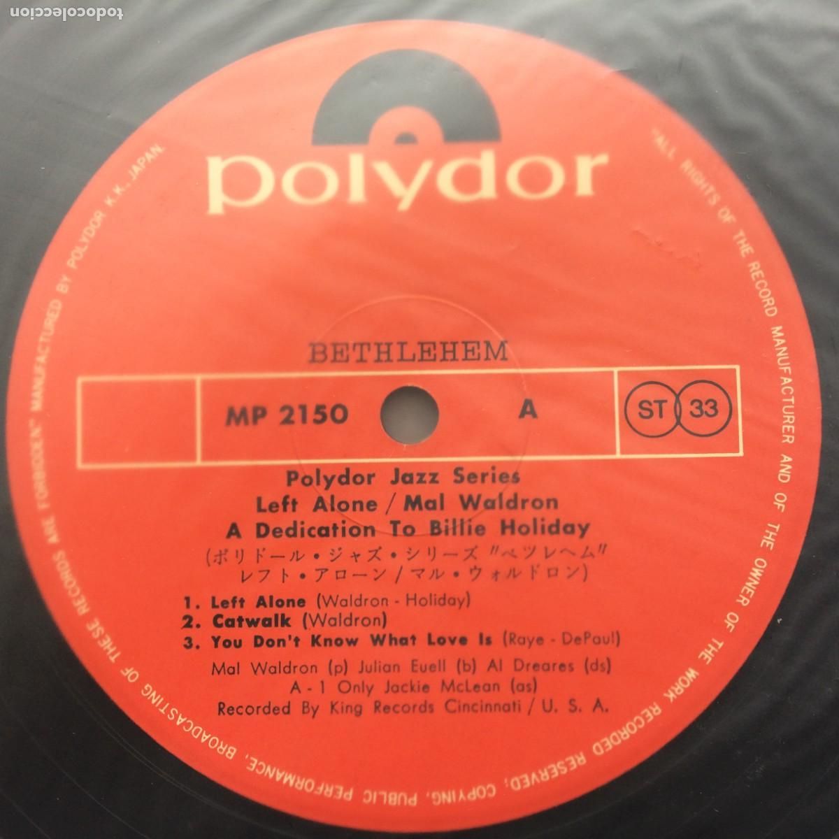 Discos de vinilo: Mal Waldron &lrm;&ndash; Left Alone , Japan 1971 Polydor* - Foto 4