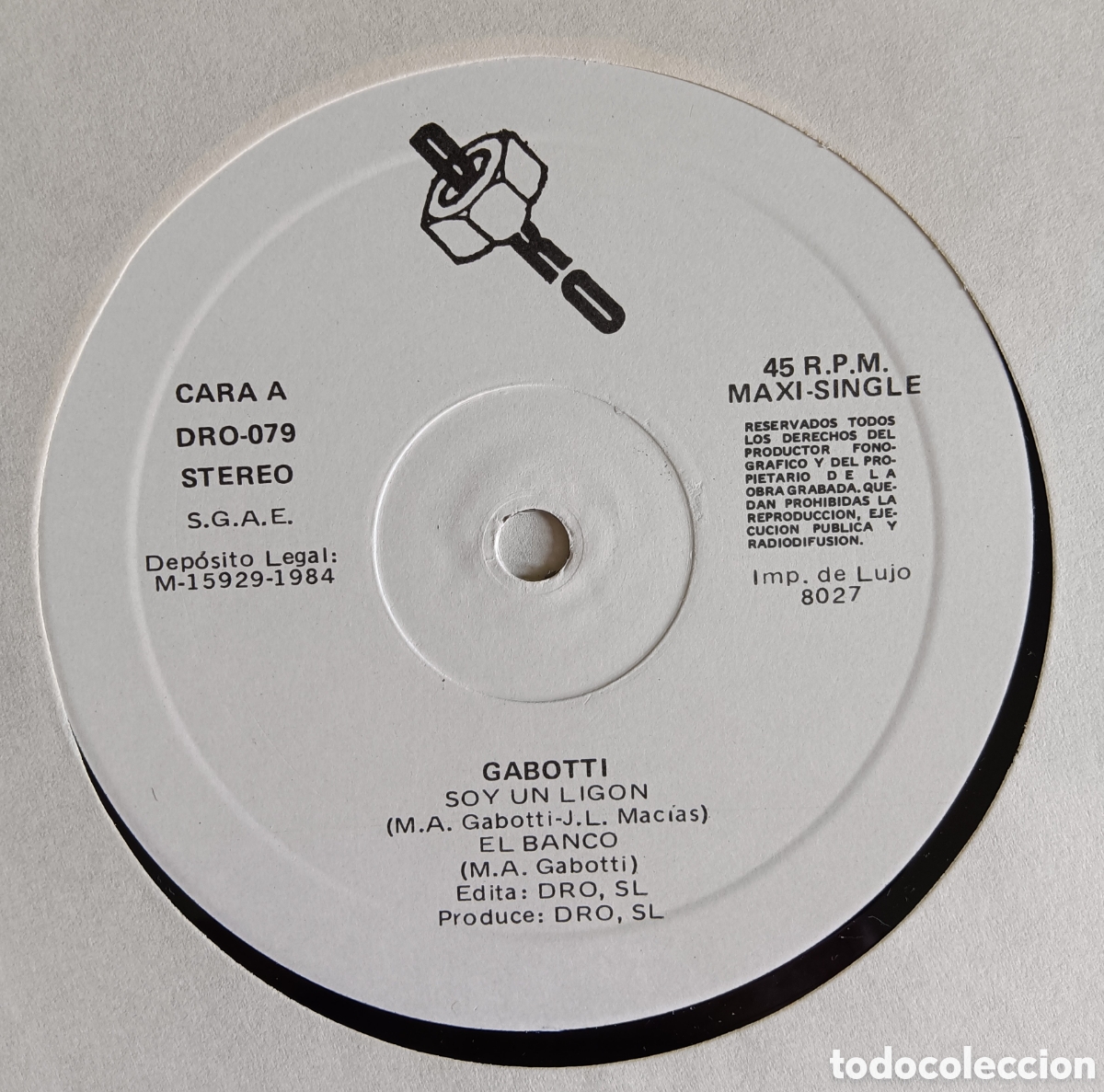 Discos de vinilo: Gabotti - Soy un lig&oacute;n, 1984 - Foto 3
