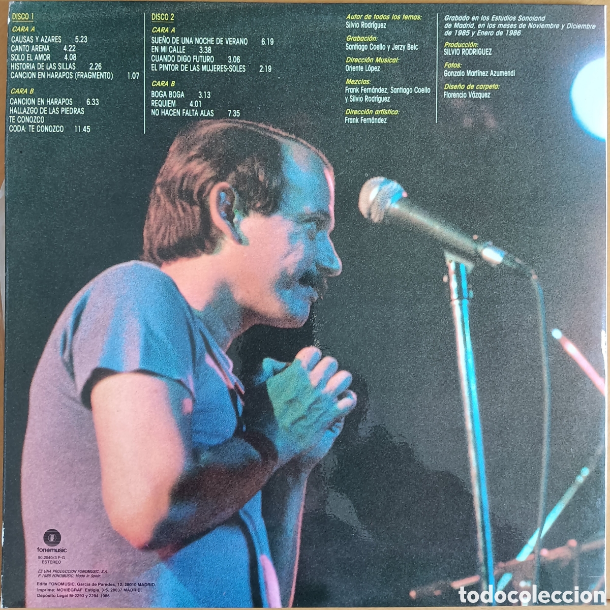 Discos de vinilo: Silvio Rodr&iacute;guez - Causas y azares, 1986 - Foto 3