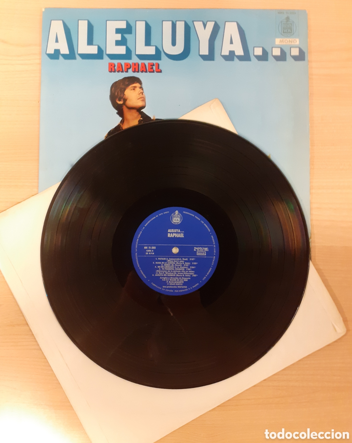Discos de vinilo: RAPHAEL &rdquo;ALELUYA...&rdquo; DISCOS HISPAVOX 1970 COMO NUEVO!! - Foto 3