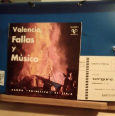 Discos de vinilo: BANDA ”PRIMITIVA” DE LIRIA - VALENCIA, FALLAS Y MÚSICA - EP VERGARA 1962