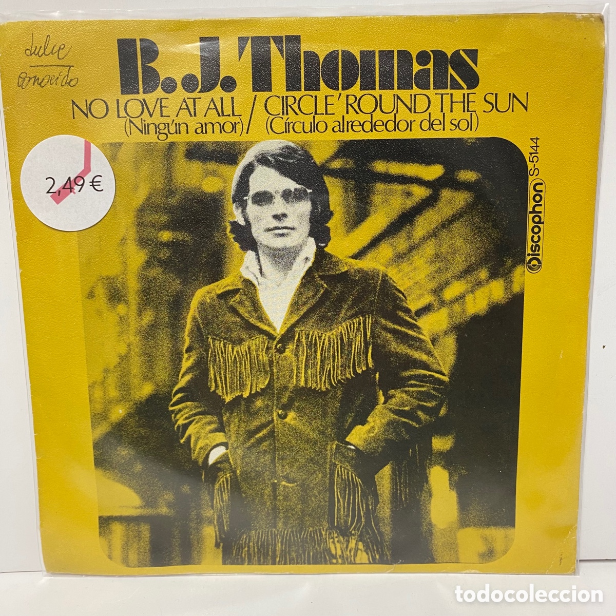 Discos de vinilo: B.J. Thomas - No Love At All (7&rdquo;, Single) - Foto 1