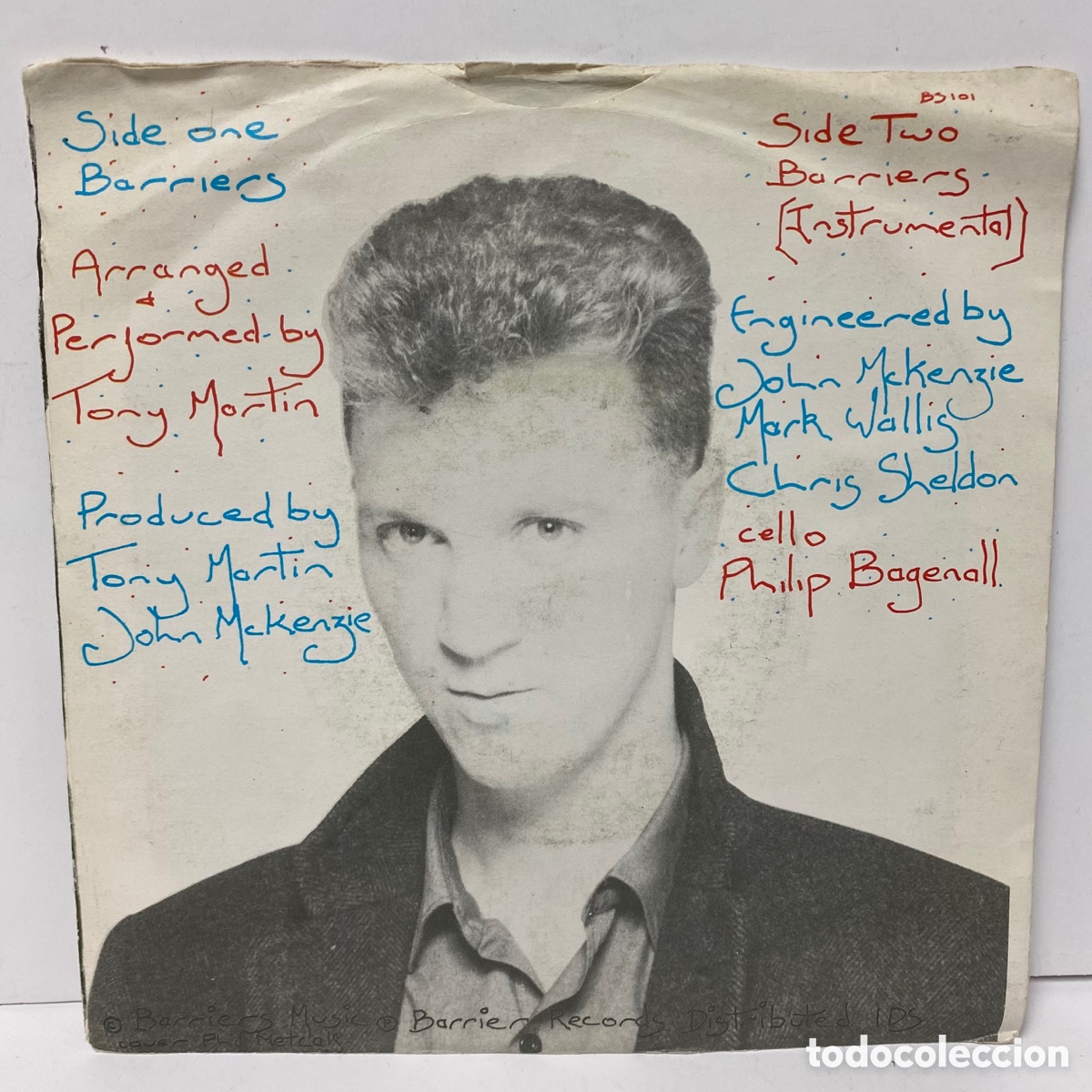 Discos de vinilo: Tony Martin - Barriers (7&rdquo;, Single) Ed. UK - Foto 2