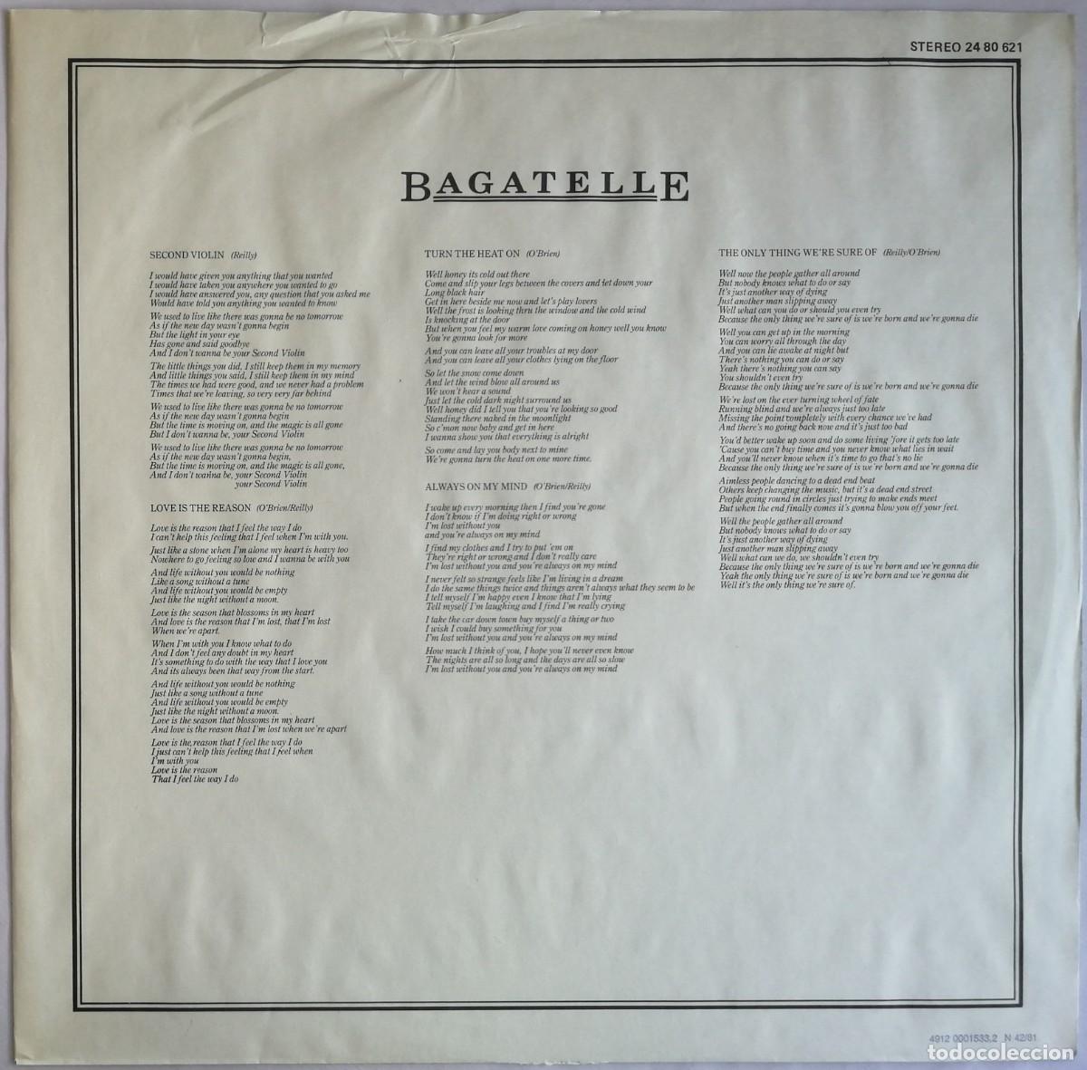 Discos de vinilo: Bagatelle, Bagatelle, Polydor 24 80 621 - Foto 5