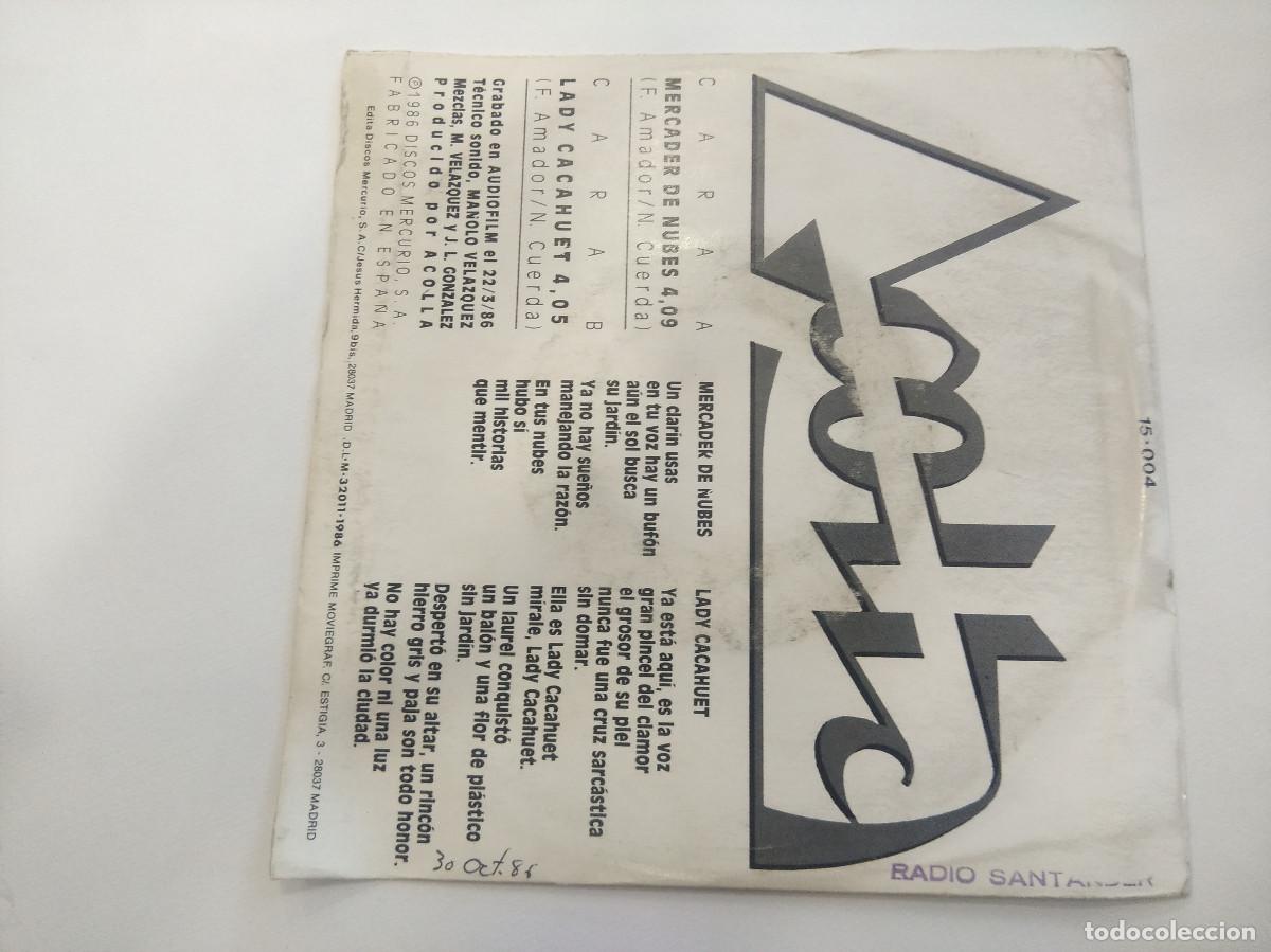Discos de vinilo: ACOLLA/MERCADER DE NUBES/SINGLE. - Foto 3