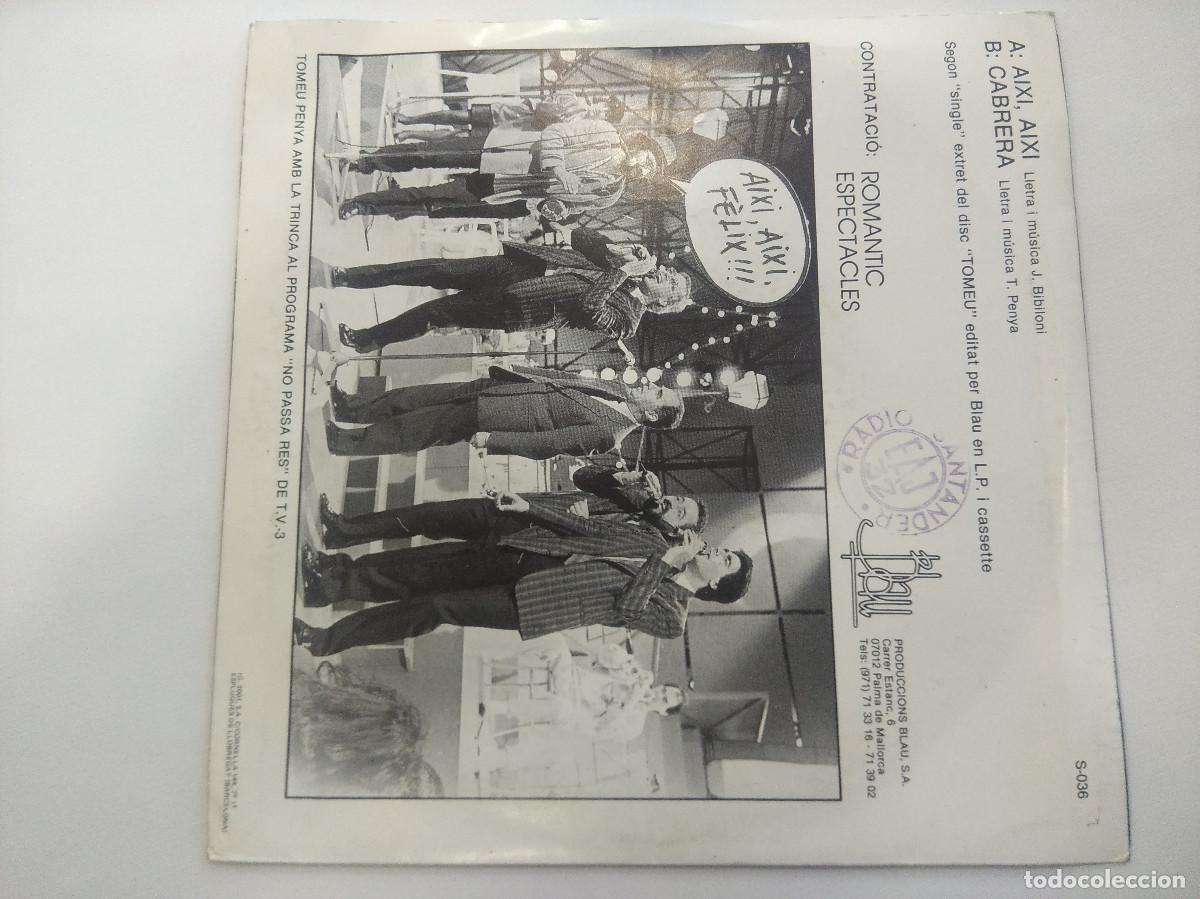 Discos de vinilo: TOMEU PENYA/AIXI,AIXI/SINGLE. - Foto 3